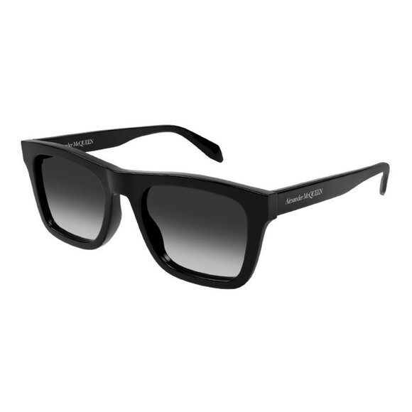 NEW ALEXANDER MCQUEEN SUNGLASSES AM0301S 001 SQUARE UNISEX BLACK EYEWEAR - Picture 1 of 3